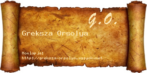 Greksza Orsolya névjegykártya